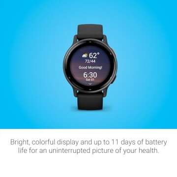 Garmin vívoactive 5, Health and Fitness GPS Smartwatch, AMOLED Display, Up to 11 Days of Battery, Black