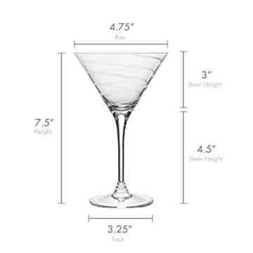 Mikasa Cheers Martini Glass, 10-Ounce, Set of 4