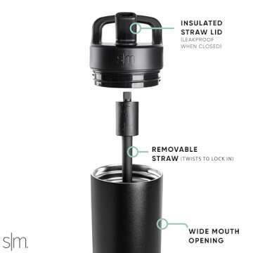 Simple Modern Kids Water Bottle with Straw Lid - Insulated & Leak Proof