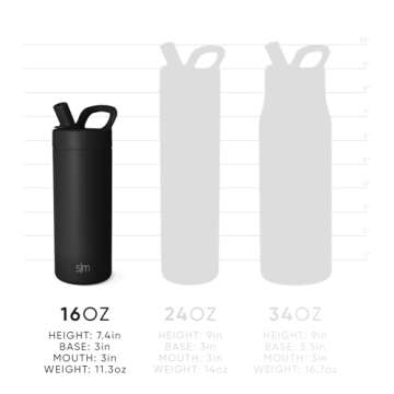 Insulated Kids Water Bottle with Straw Lid - 16oz