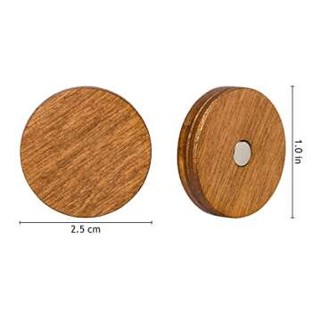 Wooden Refrigerator Magnets, Decorative Magnets, Office Magnets, Round Fridge Magnets. Brown Small Size