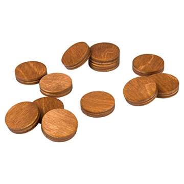 Wooden Refrigerator Magnets, Decorative Magnets, Office Magnets, Round Fridge Magnets. Brown Small Size