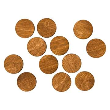 Wooden Refrigerator Magnets, Decorative Magnets, Office Magnets, Round Fridge Magnets. Brown Small Size