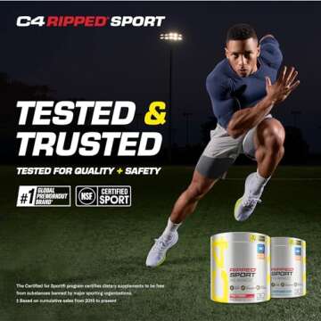 C4 Ripped Sport Pre Workout Powder Fruit Punch - NSF Certified for Sport + Sugar Free Preworkout Energy Supplement for Men & Women - 135mg Caffeine + Weight Loss - 30 Servings