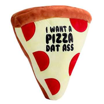 Seymour Butz Plush Pizza - Funny Stuffed Animal Valentine for Girlfriend, Boyfriend, Husband or Wife