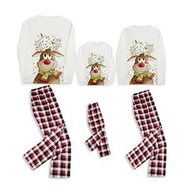 OAKFashion Christmas Family Pajamas Sets, Christmas Family Matching Pajamas Sleepwear Pjs Xmas Jammies Holiday (Dog, S, 255)