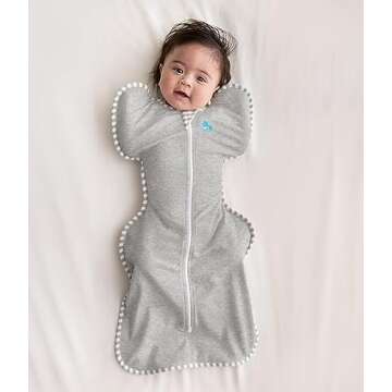 Love to Dream Swaddle UP, Baby Sleep Sack, Self-Soothing Swaddles for Newborns, Improves Sleep, Snug Fit Helps Calm Startle Reflex, New Born Essentials for Baby, Small 8-13lbs, Gray