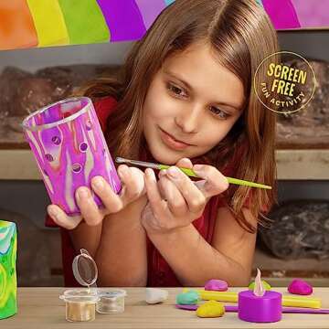 Light-up Clay Lanterns Making Kit Activity for Kids & Tween Girls Ages 8-14 Year Old - Best DIY Arts & Crafts Kits Easter Gifts - Creative Toys for Preteen & Teenagers Art Projects (Lanterns)