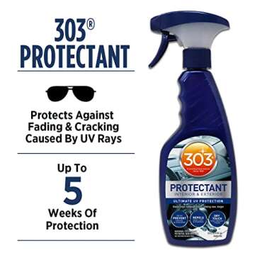 303 Products Automotive Protectant Spray - Helps Prevent Fading & Cracking, Repels Dust, Lint & Staining, Superior UV Protection & Restores Lost Color, Exterior & Interior Car Cleaning Supplies 16oz