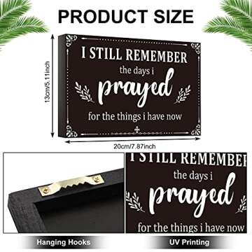 I Still Remember The Days I Prayed Home Wall Decorations Wooden Table Centerpieces Box Sign Farmhouse Decor House Prayer Wooden Rustic Presents For Bedroom Living Room or Shelf (Black)