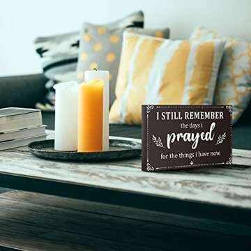 I Still Remember The Days I Prayed Home Wall Decorations Wooden Table Centerpieces Box Sign Farmhouse Decor House Prayer Wooden Rustic Presents For Bedroom Living Room or Shelf (Black)