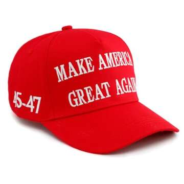 Nigua MAGA Hat, 2PCS 45-47 Trump 2024 Hat Make America Great Again Slogan Baseball Cap