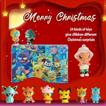 Christmas Advent Calendar 2024, 24-Day Countdown with 24 Collectible Dolls, Gift for Kids and Adults (Style A)