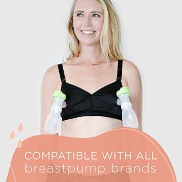 The Dairy Fairy Rose Pumping Bra Hands Free Nursing Bras for Breastfeeding, Soft Breast Feeding Bras for Women of All Body Types, Breast Pump Bra Essentials for Sleep, Maternity, Black, Small