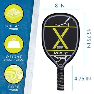 Franklin Sports Pickleball Paddle and Ball Set - (2) Wooden Rackets + (2) Balls - 2 Players Paddle Set - USA Pickleball (USAPA) Approved