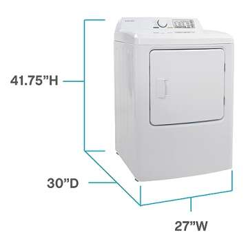 West Bend Clothes Dryer Front Load Electric, 6.7-Cu.Ft, White