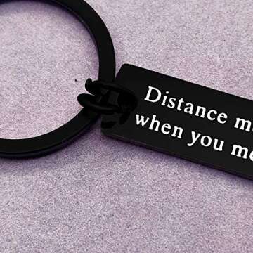 Couple Keychain for Boyfriend Girlfriend Long Distance Relationship Gift Keyring Going Away Gift for Husband Wife Couples Jewelry Brithday Valentines Gift Anniversary Keychain Gift ,His and Hers Gift