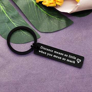 Couple Keychain for Boyfriend Girlfriend Long Distance Relationship Gift Keyring Going Away Gift for Husband Wife Couples Jewelry Brithday Valentines Gift Anniversary Keychain Gift ,His and Hers Gift