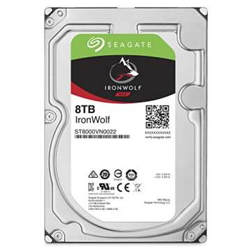 Seagate IronWolf 8Tb NAS Internal Hard Drive HDD – 3.5 Inch SATA 6GB/S 7200 RPM 256MB Cache for Raid Network Attached Storage (ST8000VN0022),Silver