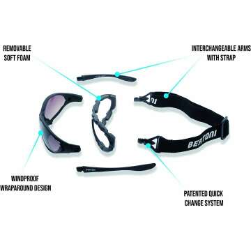 Bertoni Photochromic Motorcycle Goggles for Ultimate Comfort