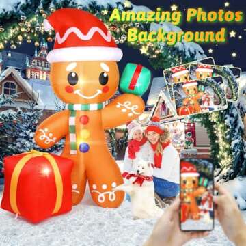 Gingerbread Inflatable Holiday Decoration for Outdoors