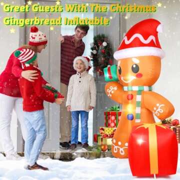 Gingerbread Inflatable Holiday Decoration for Outdoors