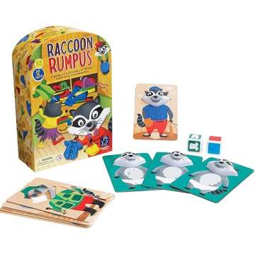 Educational Insights Raccoon Rumpus Game, Preschool Game with Dice & Color Matching, For 2-4 Players, Fun Family Board Game For Kids Ages 3 to 5