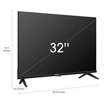 Hisense A4 Series 32-Inch Class HD Smart Android TV with DTS Virtual X, Game & Sports Modes, Chromecast Built-in, Alexa Compatibility (32A4H, 2022 New Model) ,Black