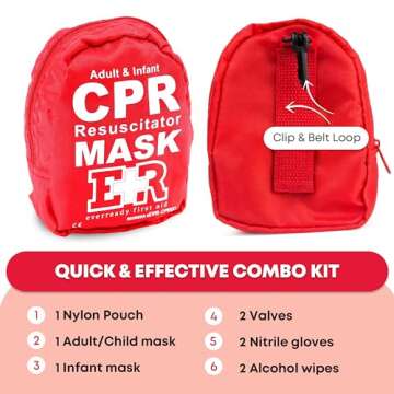 Ever Ready First Aid Adult and Infant CPR Mask Combo Kit - Essential Care