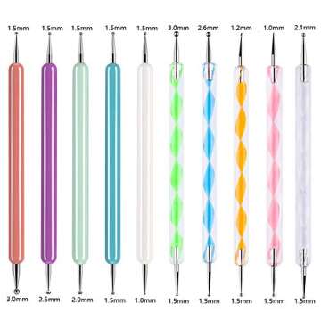 ABenkle 10Pcs Art Dotting Tools for Nail Art, Ball Tip Clay Tools Sculpting Pattern Tracing Stylus, Ball Embossing Stylu for Drawing,Painting Rocks Mandalas,Art Dot Tools