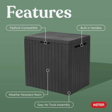 Keter 30 Gallon Resin Outdoor Storage Box - Stylish Storage