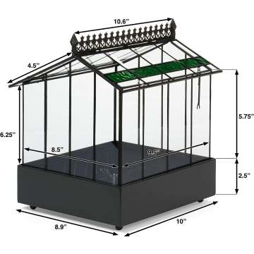 Glass Terrarium Planter with Green Glass