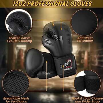 Prorobust Punching Bag for Adults, 4ft Oxford Heavy Boxing Bag Set with 12oz Gloves for MMA Kickboxing Boxing Karate Home Gym Training (Unfilled)