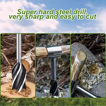 Bushcraft Gear for Survival Bushcraft Gear and Manual Auger, Manual Hole Maker for Camping and Outdoor Backpacking Gear