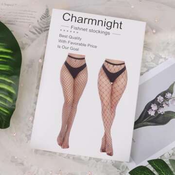 Charmnight Womens High Waist Tights Fishnet Stockings Thigh High Pantyhose 2 Pair(1)