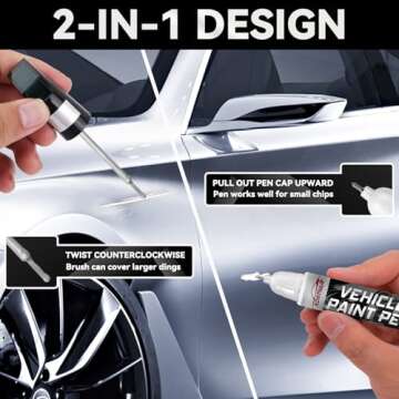 Silver Touch Up Paint for Cars, Color Accurate Car Touch Up Paint, Professional Automotive Paint Scratch Repair, Lasting Auto Scratch Remover, Quick Drying, Easy to Use, Safe and Non-toxic