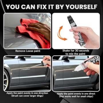 Silver Touch Up Paint for Cars, Color Accurate Car Touch Up Paint, Professional Automotive Paint Scratch Repair, Lasting Auto Scratch Remover, Quick Drying, Easy to Use, Safe and Non-toxic