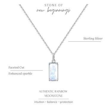 Rainbow Moonstone Necklace for Women - Hope & Love