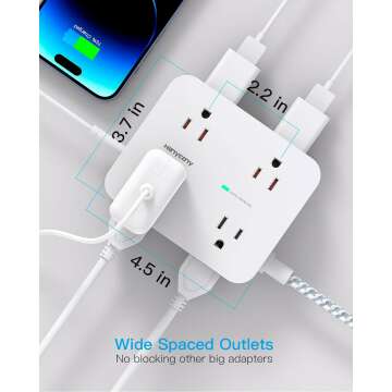 Surge Protector Power Strip with USB Charging Ports