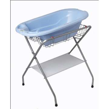 Primo Folding Bath Stand - Lightweight, Easy to Store, Helps Relieve Back Strain from Bending, Ages: 0-12 Months