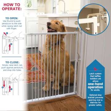 Cardinal Gates MG25 Duragate Baby Gate - Adjustable Dog Gate - Steel Safety Gate for Kids & Pets - 26.5 to 41.5 Inches Wide - White