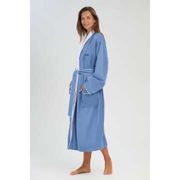 MONARCH Plush Lined Microfiber Bath Robe for Women or Men - Super Soft, Durable Luxury Spa, Resort & Hotel Bathrobe, Generously Sized (Unisex) Cypress