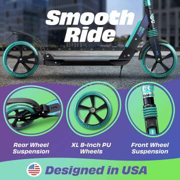 Skidee Scooter for Adults & Teens - Adjustable & Lightweight