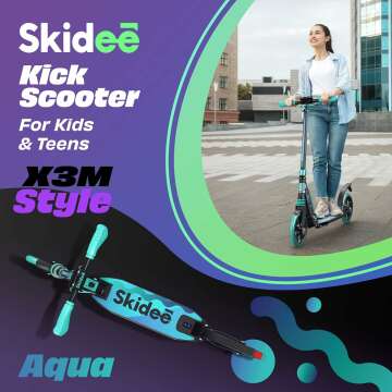 Skidee Scooter for Adults & Teens - Adjustable & Lightweight