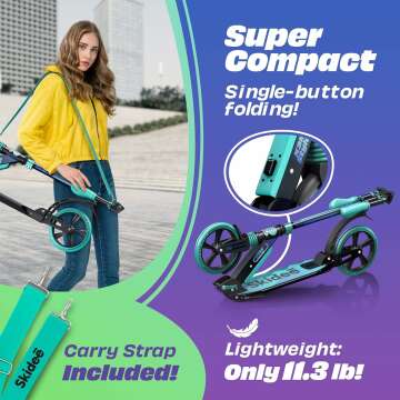 Skidee Scooter for Adults & Teens - Adjustable & Lightweight