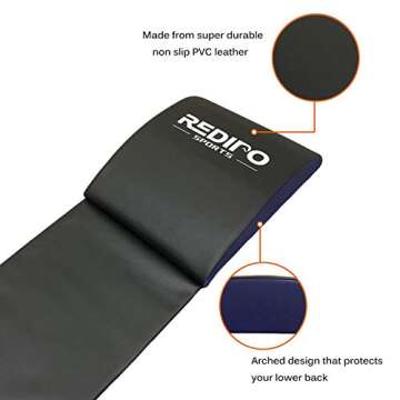 Redipo Abdominal Mat Ab Exercise Mat Lower Back Support- Sit Up Pad - Core Trainer Mat Strengthening and Shaping Comprehensive Ab Workouts for Men & Women