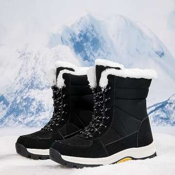 Warm Women's Snow Boots - Anti-Slip Winter Shoes with Fur Lining