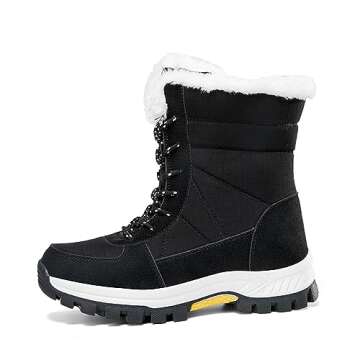 Women's Snow Boots Anti-Slip Outdoor Shoes Winter Snow Boots Warm Fur Lined Comfortable Shoes for Women