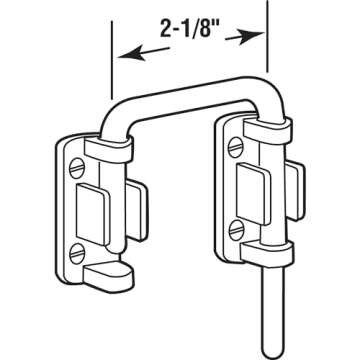 Prime-Line U 9847 Patio Sliding Door Loop Lock – Increase Home Security, Install Additional Child-Safe Security, 2-1/8 In. Hardened Steel Bar with Diecast Base, Chrome Plated (Single Pack)