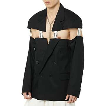 maison blanche All Gender Cut-Through Jacket, Black, 4